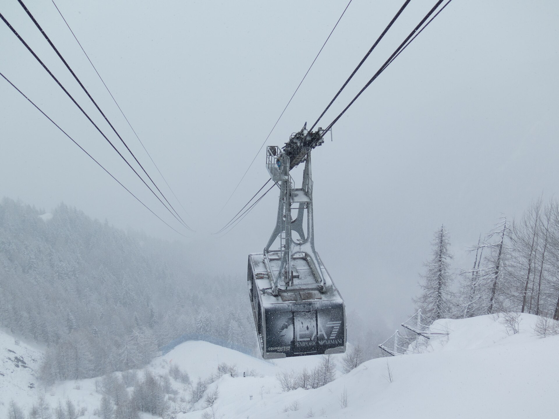 Courmayeur ski area on the Italian side of Mont Blanc