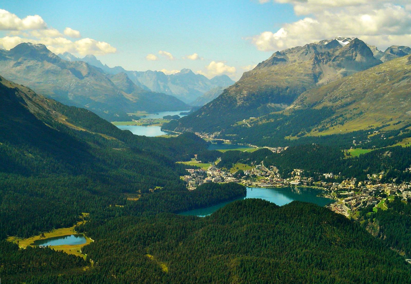 The Upper Engadin valley near St. Moritz