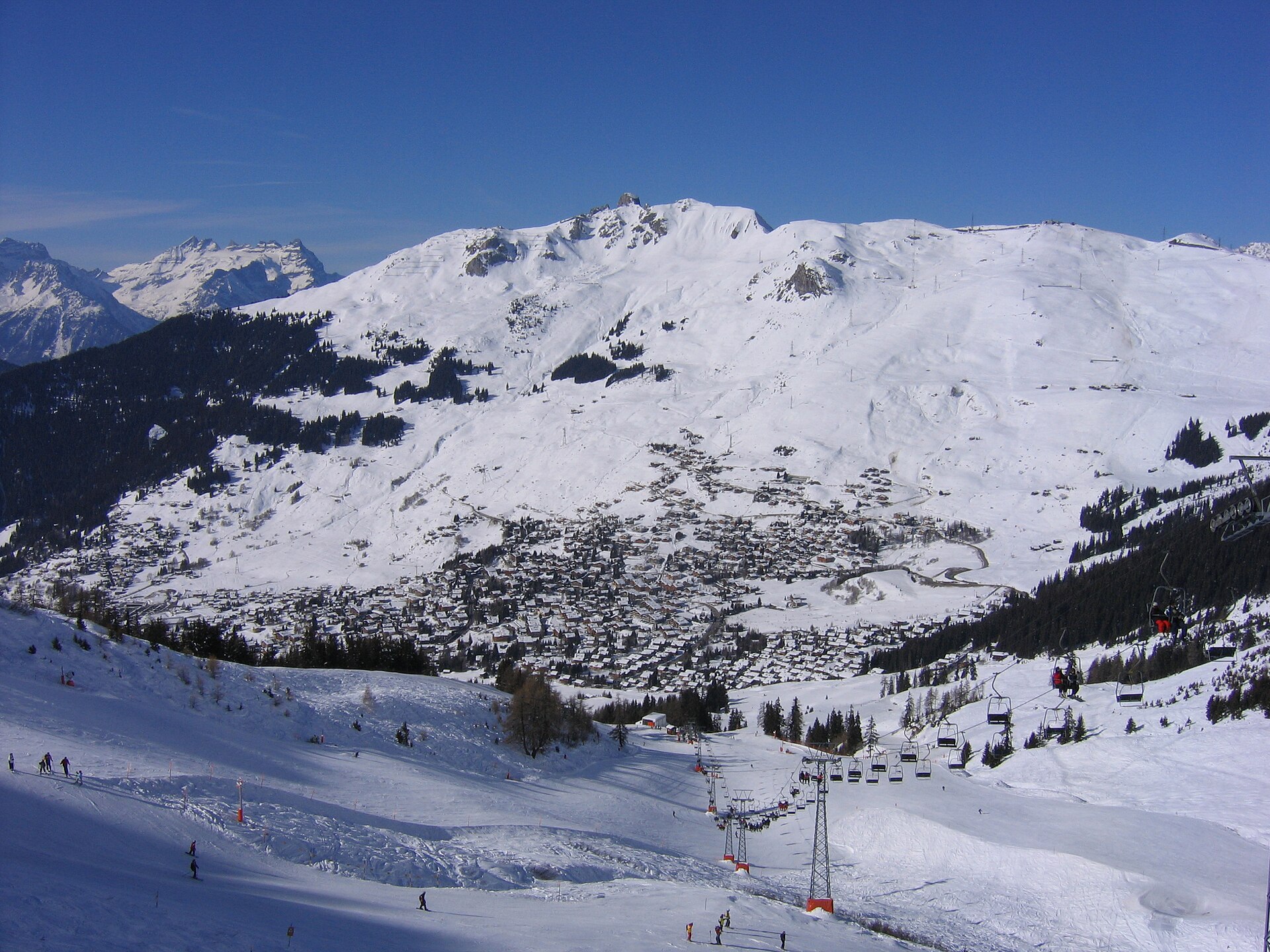 Verbier village on its sunny plateau